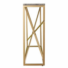 52" Gray and Gold Faux Marble Frame Console Table - Homeroots