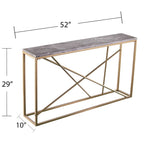 52" Gray and Gold Faux Marble Frame Console Table - Homeroots - Flyclothing LLC
