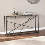 52" Taupe and Gray Faux Stone Frame Console Table - Homeroots