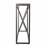 52" Taupe and Gray Faux Stone Frame Console Table - Homeroots