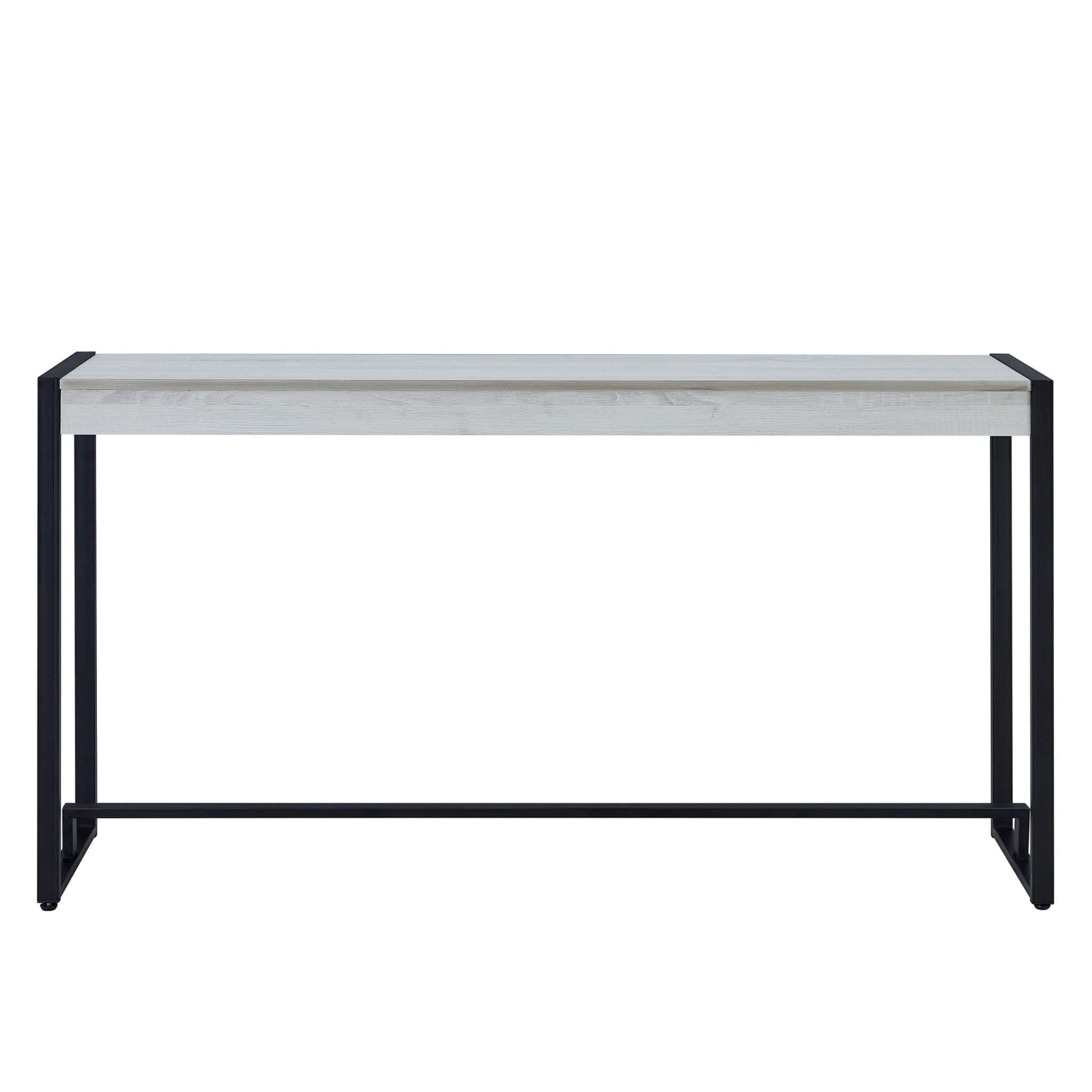 54" White and Black Distressed Sled Console Table - Homeroots