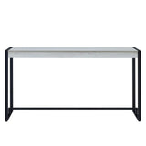 54" White and Black Distressed Sled Console Table - Homeroots - Flyclothing LLC