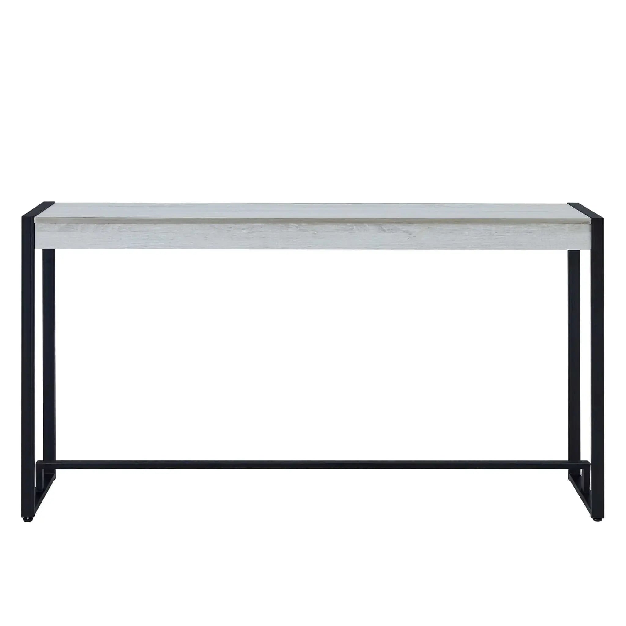 54" White and Black Distressed Sled Console Table - Homeroots - Flyclothing LLC