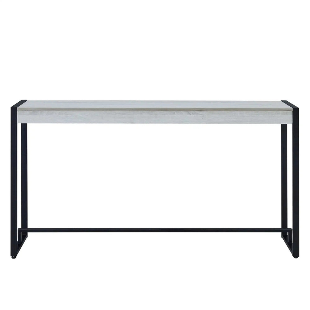 54" White and Black Distressed Sled Console Table - Homeroots - Flyclothing LLC