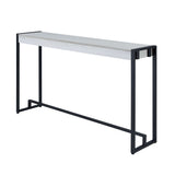 54" White and Black Distressed Sled Console Table - Homeroots - Flyclothing LLC
