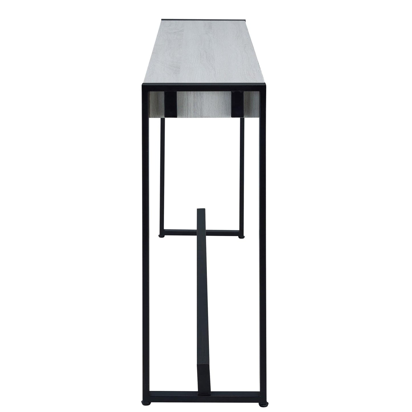 54" White and Black Distressed Sled Console Table - Homeroots - Flyclothing LLC