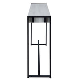 54" White and Black Distressed Sled Console Table - Homeroots - Flyclothing LLC
