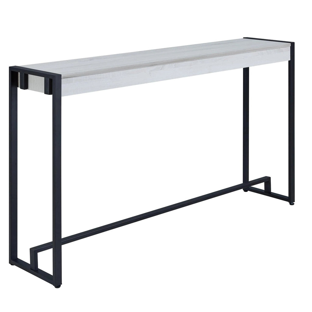 54" White and Black Distressed Sled Console Table - Homeroots - Flyclothing LLC