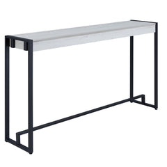 54" White and Black Distressed Sled Console Table - Homeroots