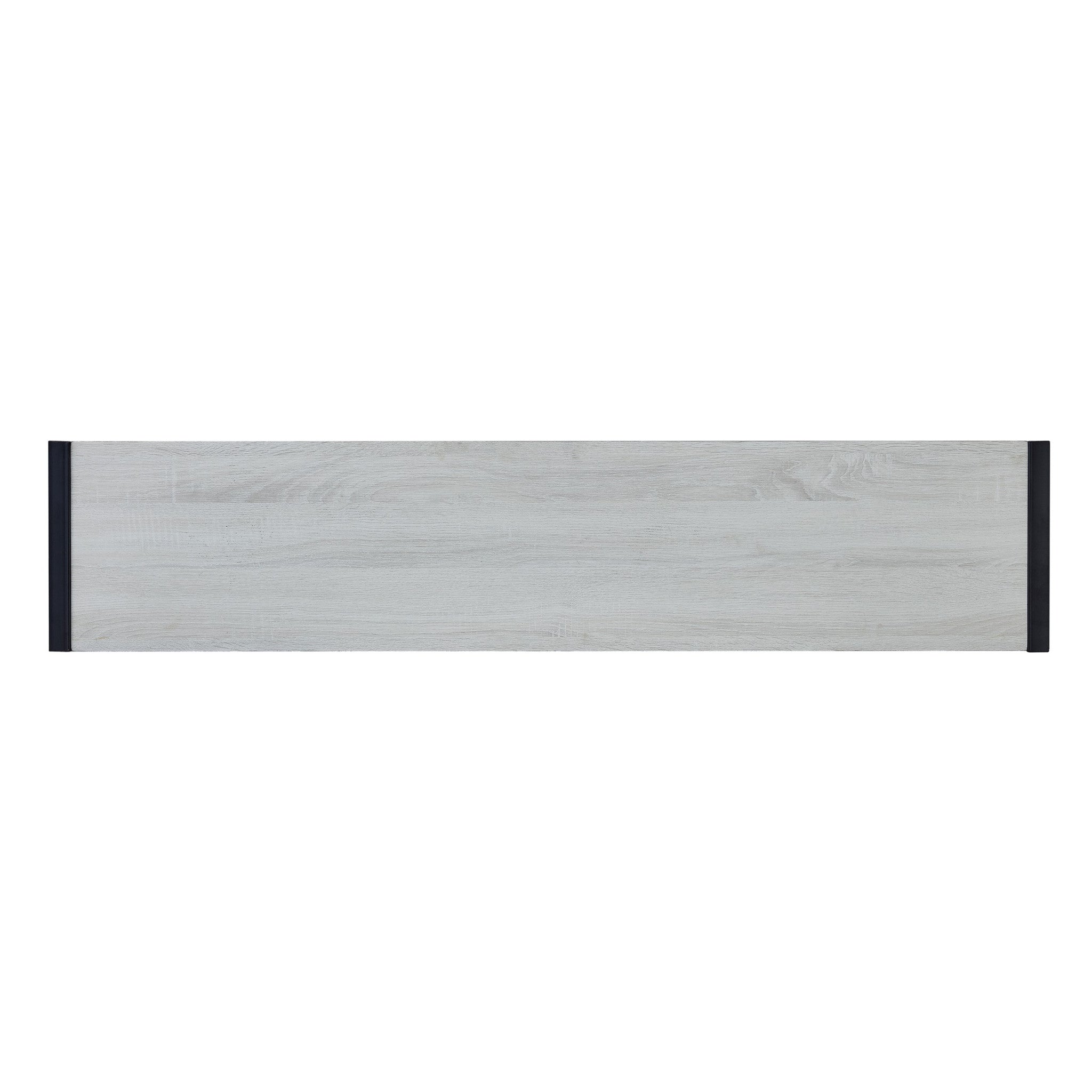 54" White and Black Distressed Sled Console Table - Homeroots