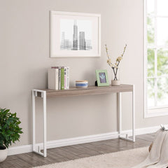 54" Gray Brown and White Sled Console Table - Homeroots