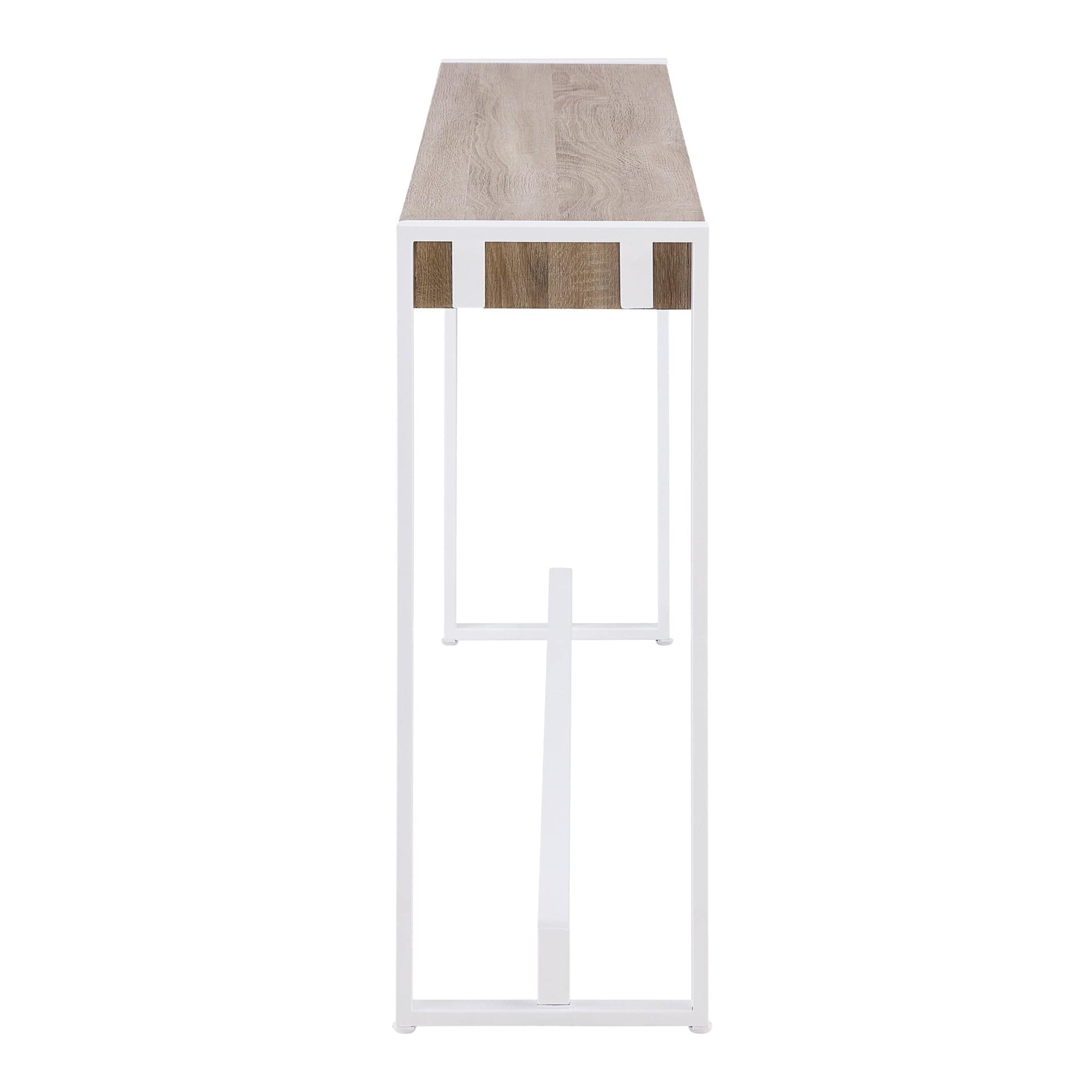 54" Gray Brown and White Sled Console Table - Homeroots