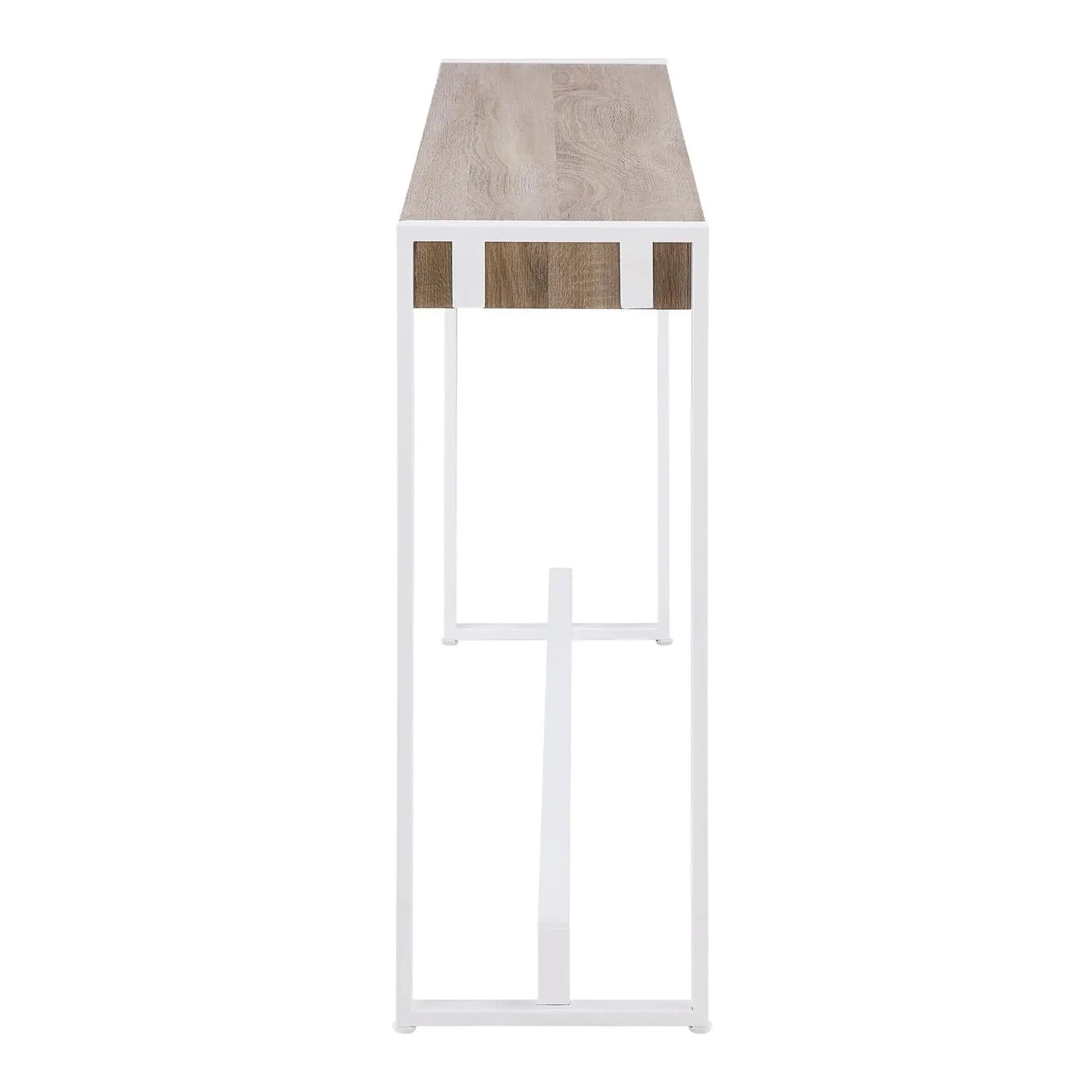 54" Gray Brown and White Sled Console Table - Homeroots - Flyclothing LLC