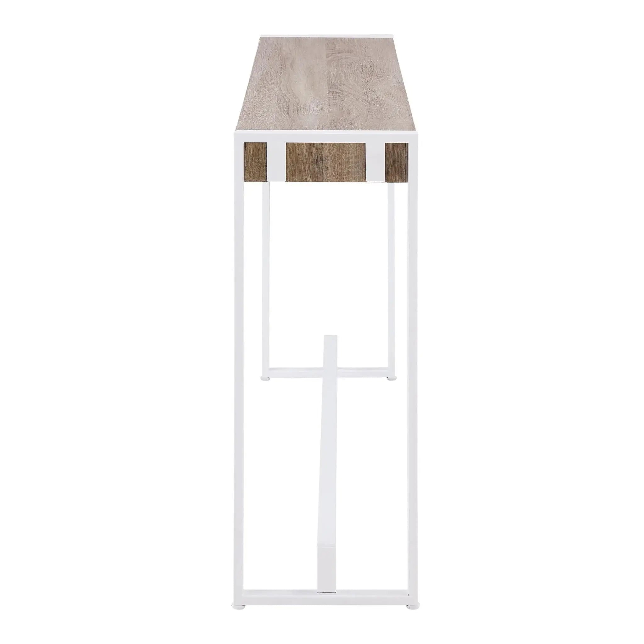 54" Gray Brown and White Sled Console Table - Homeroots - Flyclothing LLC