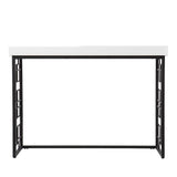 42" White and Black Glass Sled Console Table - Homeroots