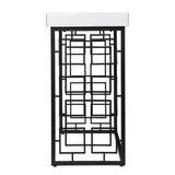 42" White and Black Glass Sled Console Table - Homeroots