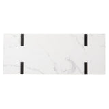 39" White and Black Faux Marble Sled Console Table - Homeroots