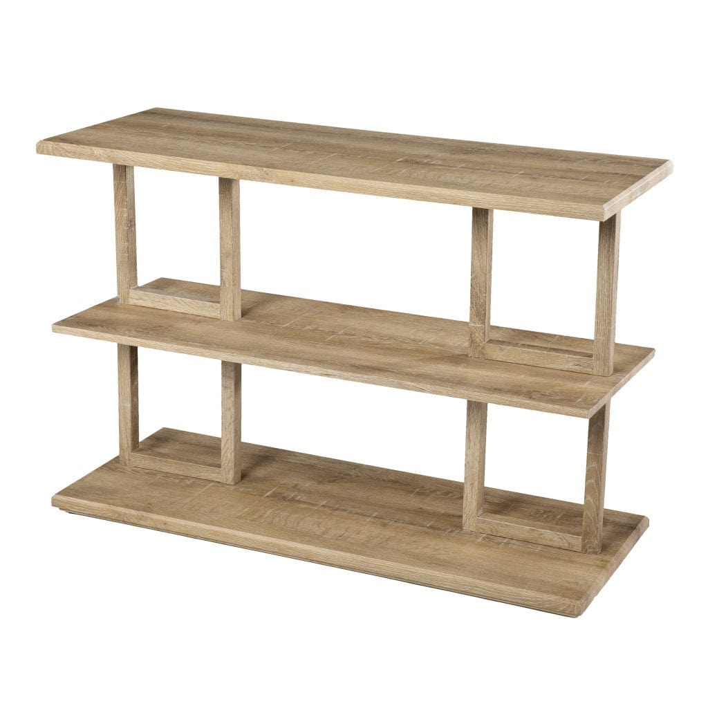 42" Natural Floor Shelf Console Table With Shelves - Homeroots - Flyclothing LLC