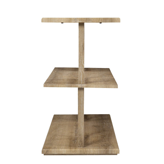 42" Natural Floor Shelf Console Table With Shelves - Homeroots