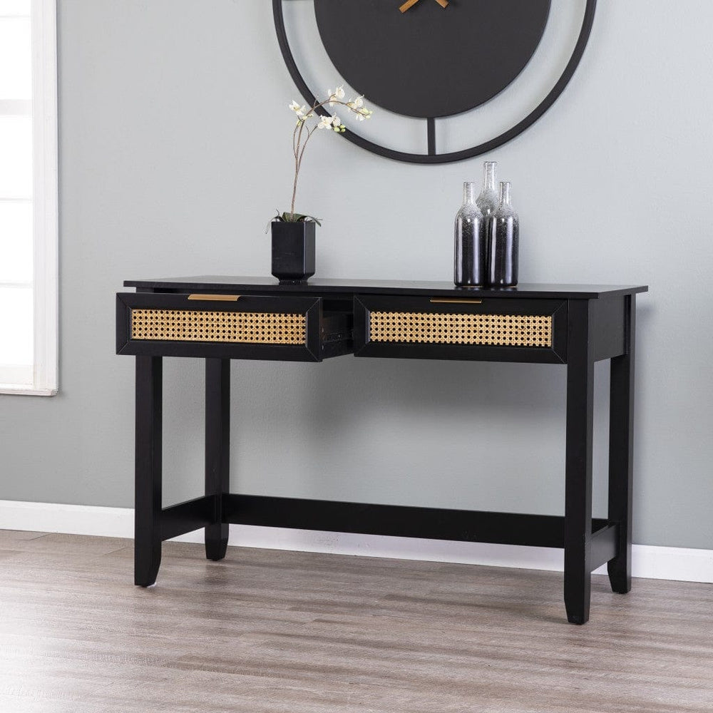 48" Black Console Table And Drawers - Homeroots - Flyclothing LLC