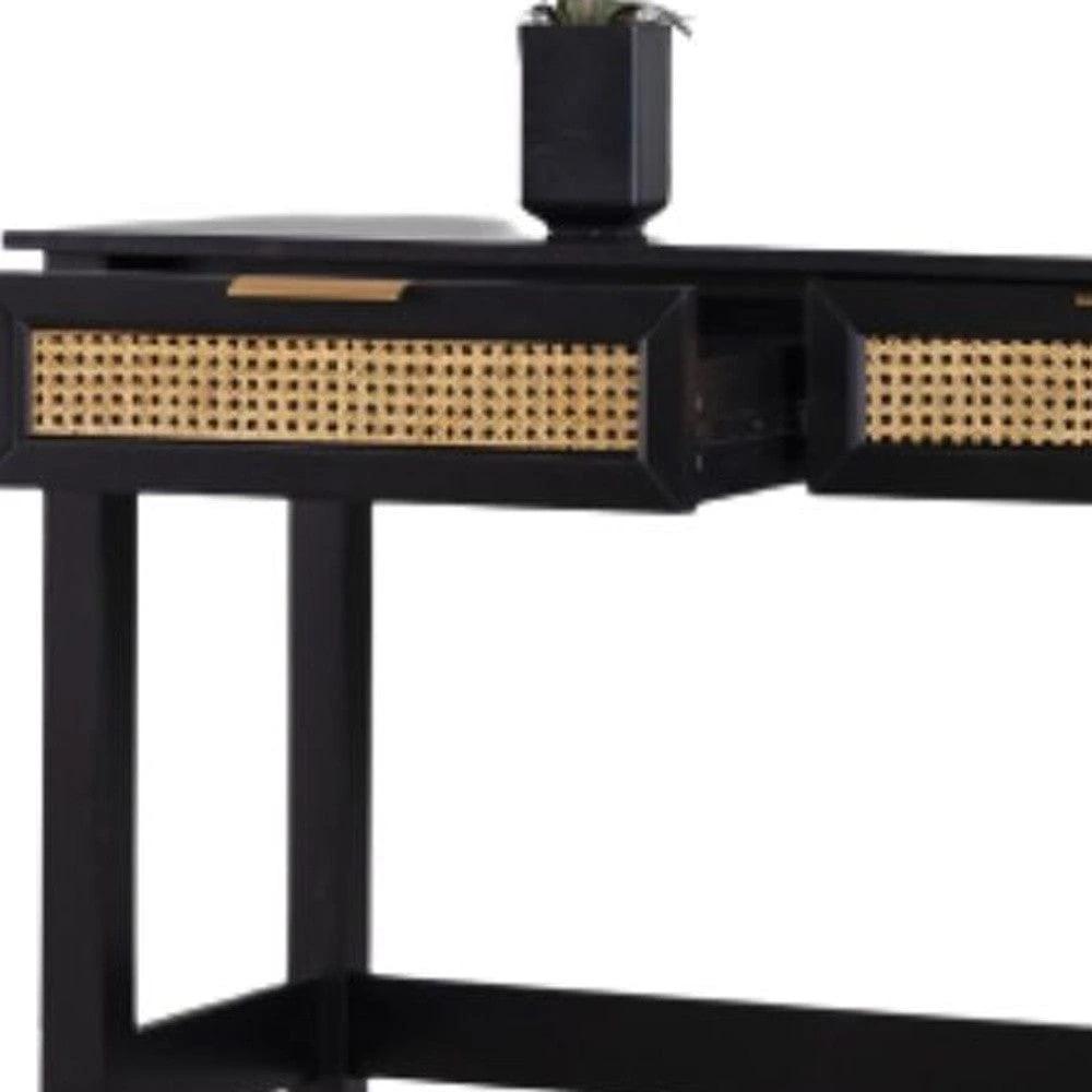 48" Black Console Table And Drawers - Homeroots - Flyclothing LLC
