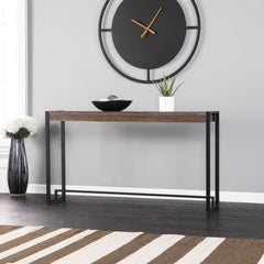 54" Brown and Black Sled Console Table - Homeroots