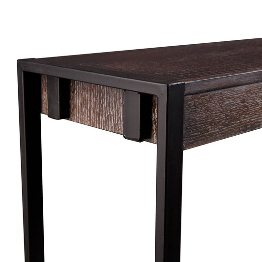 54" Brown and Black Sled Console Table - Homeroots