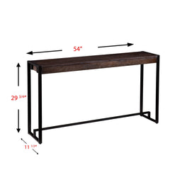 54" Brown and Black Sled Console Table - Homeroots
