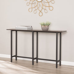 54" Espresso and Black Frame Console Table - Homeroots