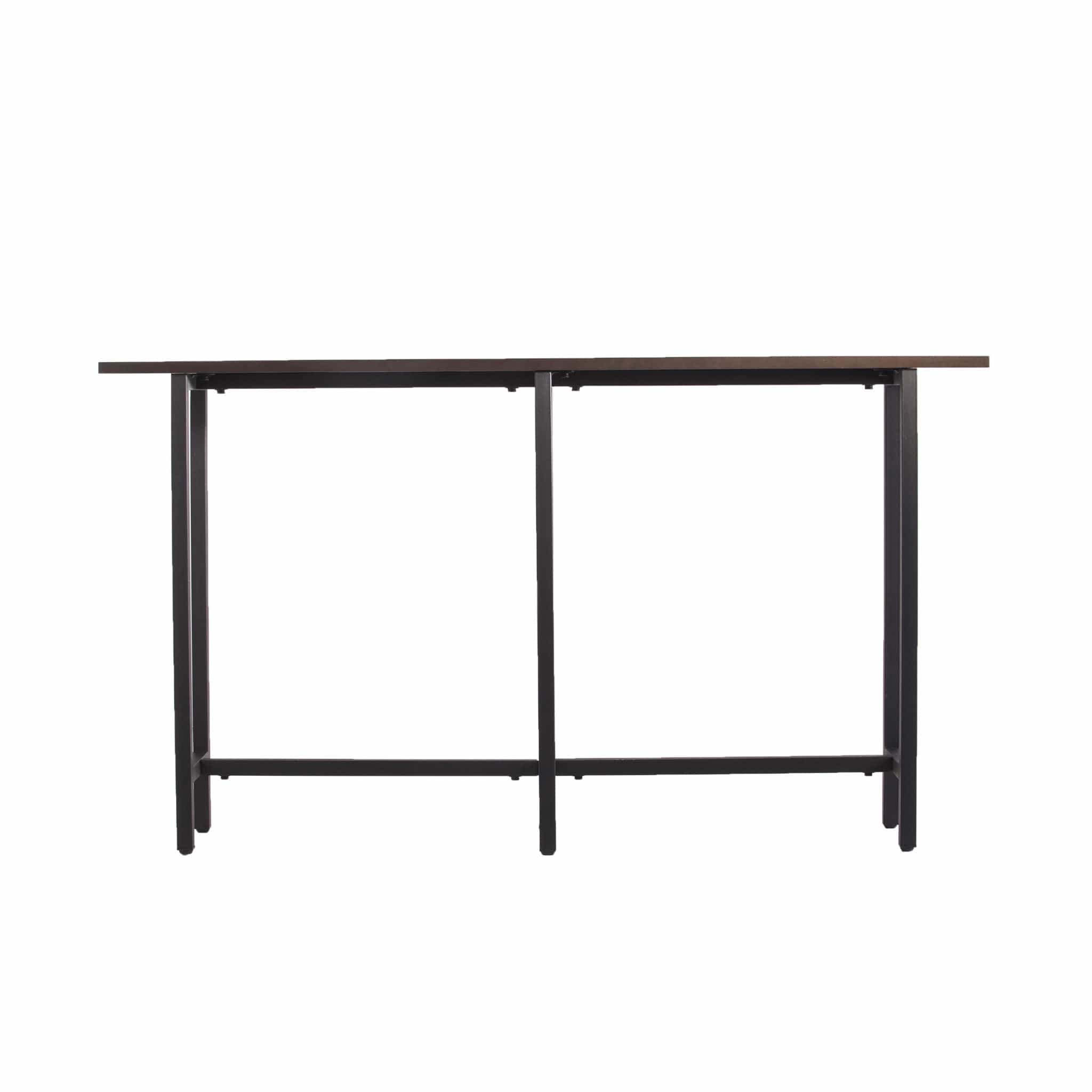 54" Espresso and Black Frame Console Table - Homeroots