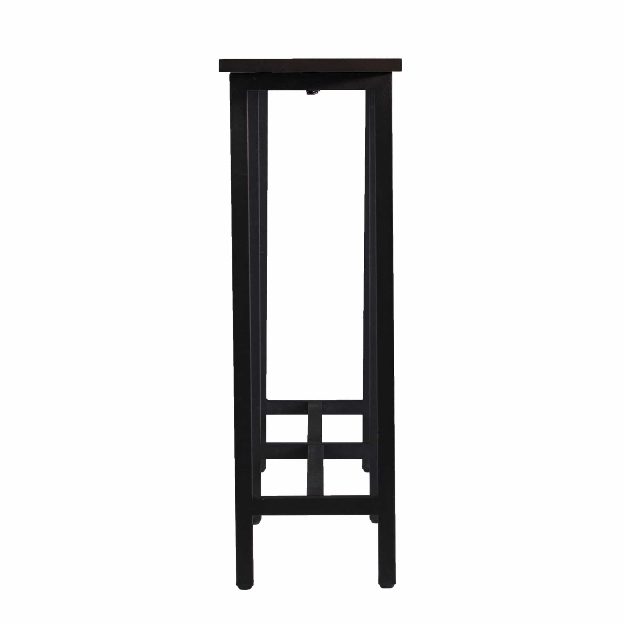 54" Espresso and Black Frame Console Table - Homeroots