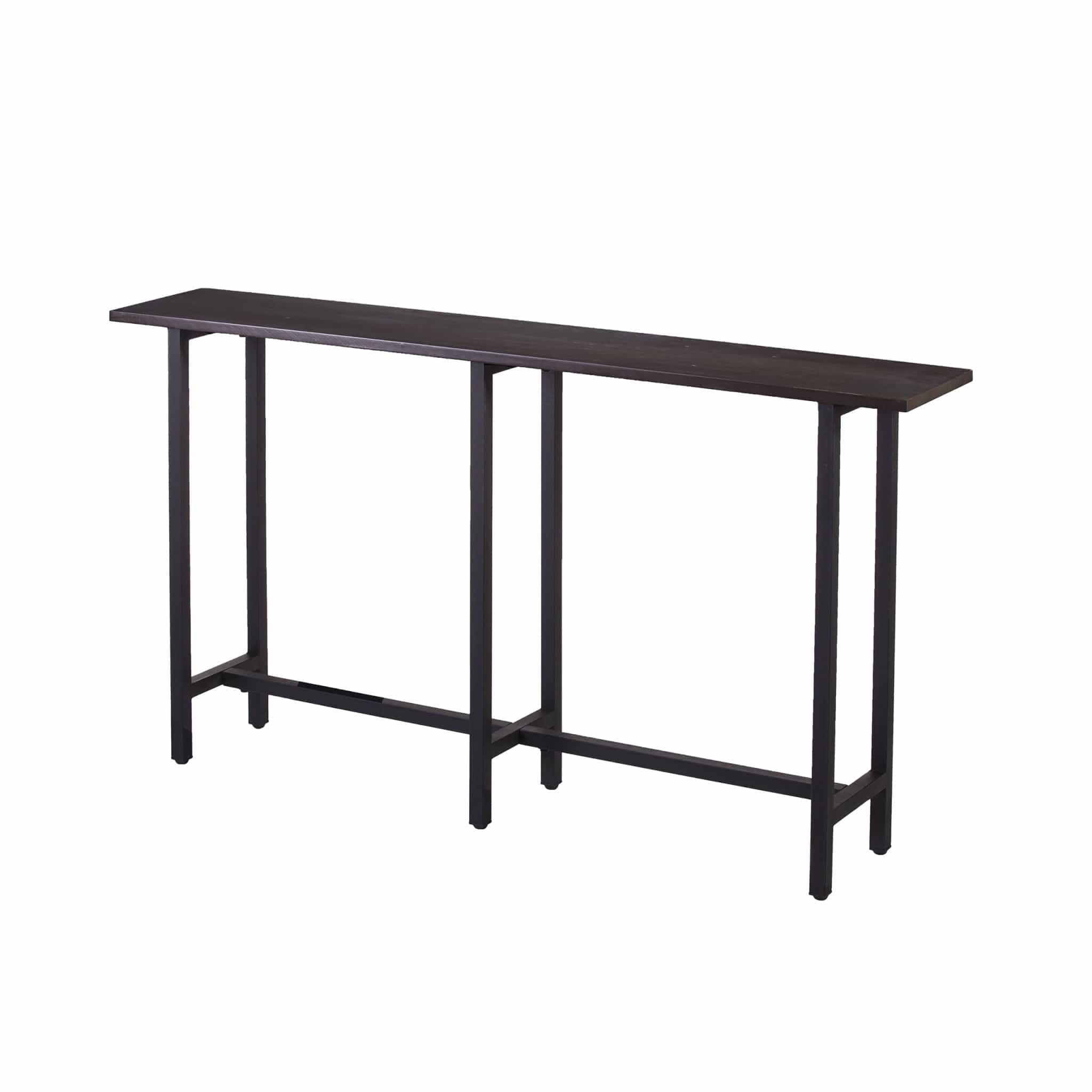 54" Espresso and Black Frame Console Table - Homeroots
