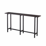 54" Espresso and Black Frame Console Table - Homeroots