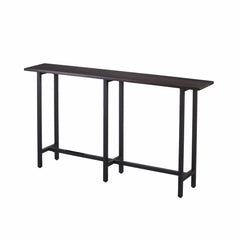 54" Espresso and Black Frame Console Table - Homeroots
