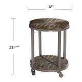 24" Brown Manufactured Wood And Iron Round End Table With Shelf - Homeroots - Flyclothing LLC