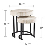 Set Of Two 21" White Solid Wood And Iron Round Nested Tables - Homeroots - Flyclothing LLC
