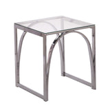 22" Chrome Glass And Iron Square End Table - Homeroots - Flyclothing LLC