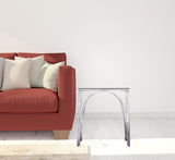 22" Chrome Glass And Iron Square End Table - Homeroots