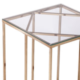 24" Champagne Glass And Iron Square End Table - Homeroots - Flyclothing LLC