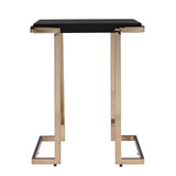 24" Black Geometric Metal Square End Table - Homeroots - Flyclothing LLC
