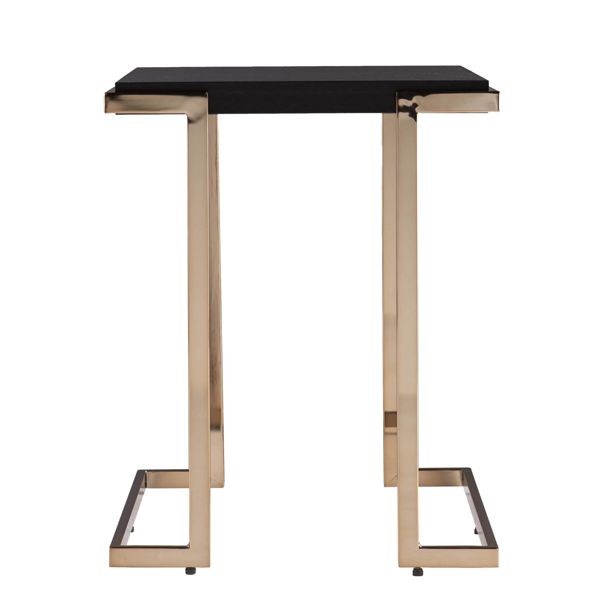 24" Black Geometric Metal Square End Table - Homeroots - Flyclothing LLC