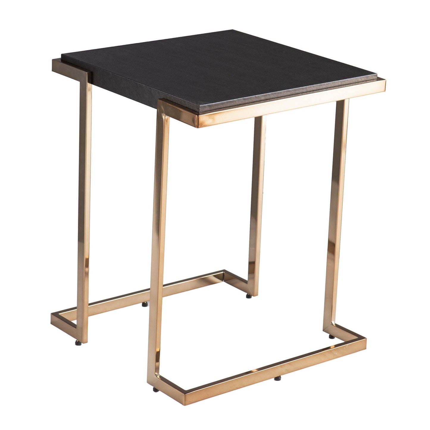 24" Black Geometric Metal Square End Table - Homeroots - Flyclothing LLC