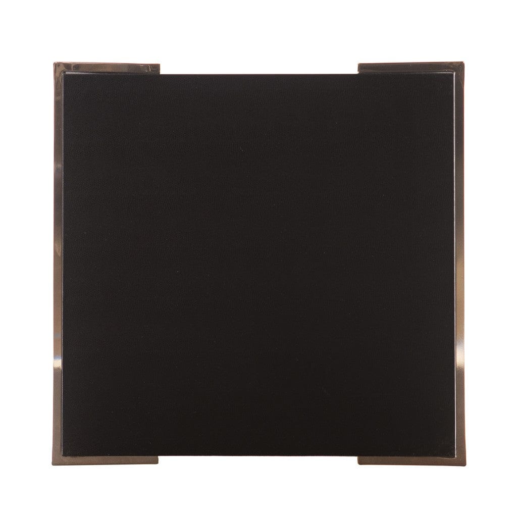 24" Black Geometric Metal Square End Table - Homeroots - Flyclothing LLC
