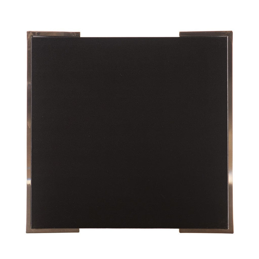 24" Black Geometric Metal Square End Table - Homeroots