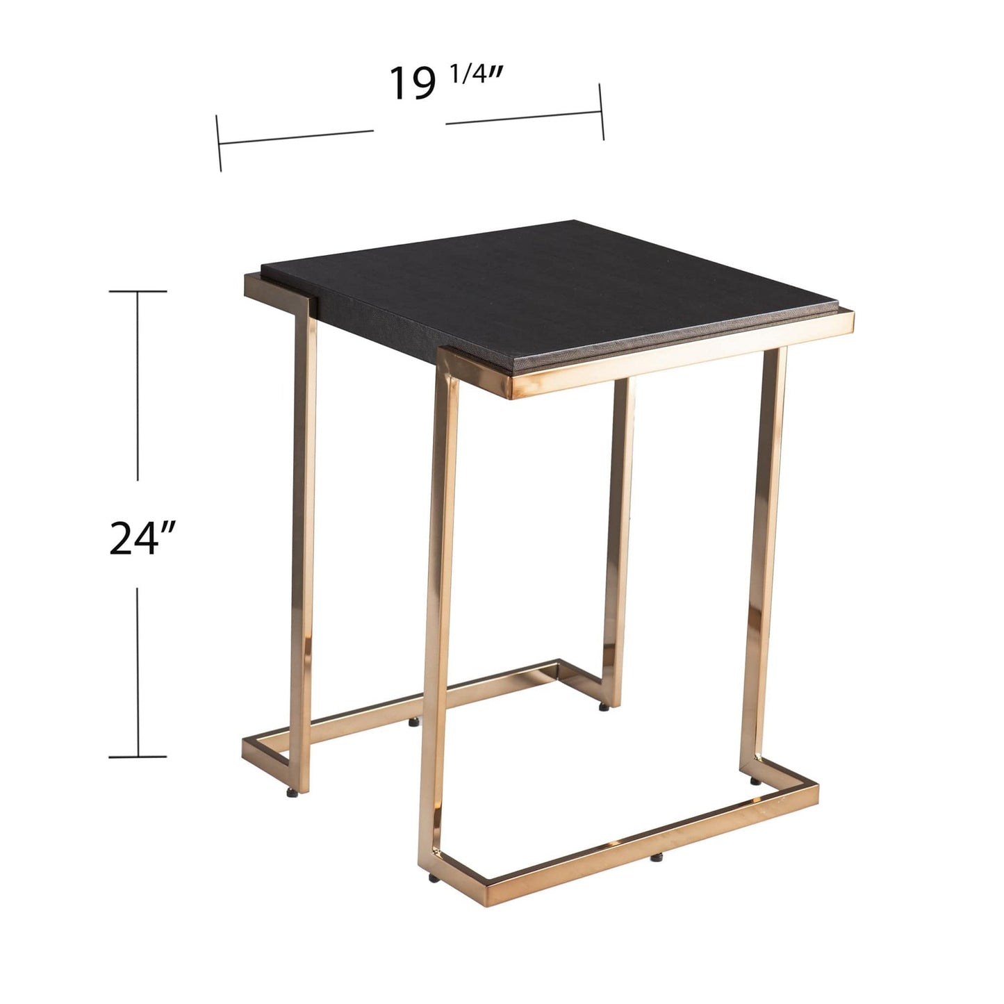 24" Black Geometric Metal Square End Table - Homeroots - Flyclothing LLC