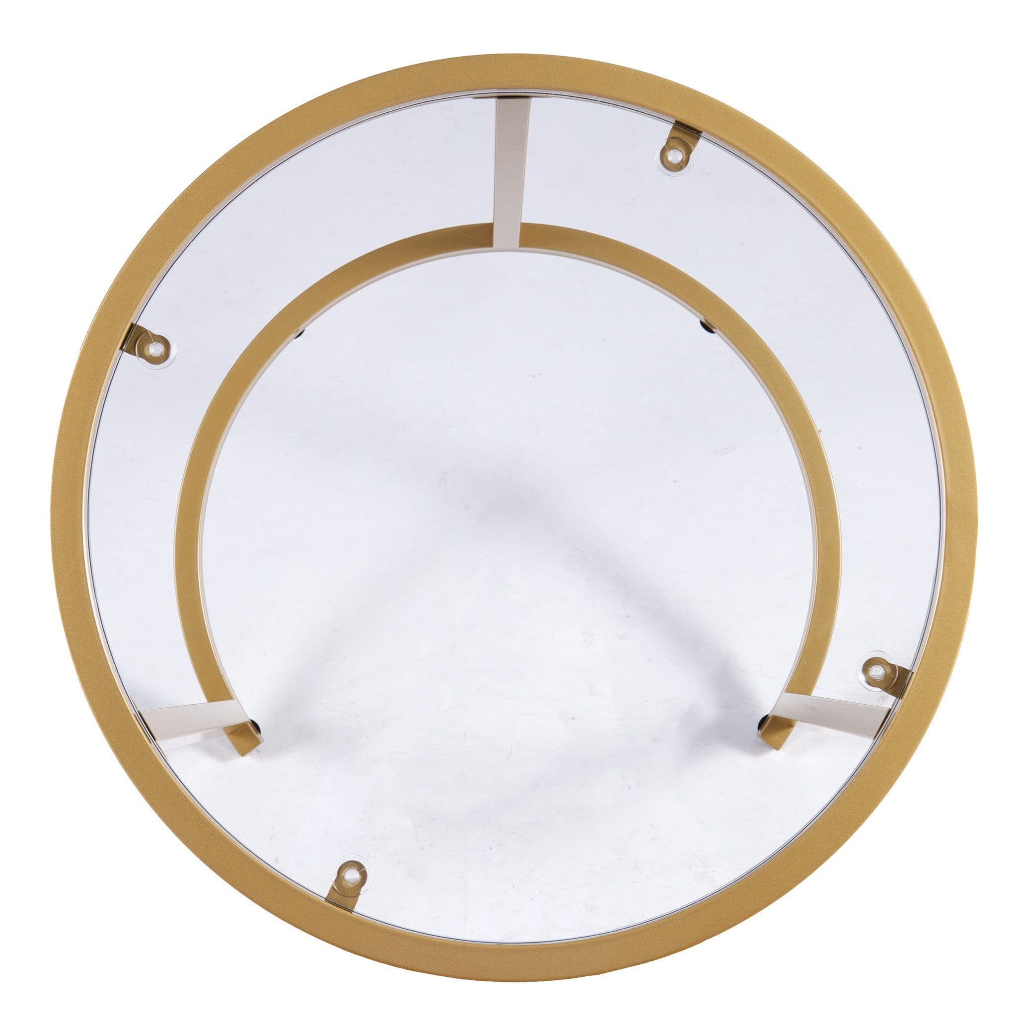 Set Of Two 23" Gold Glass And Steel Round Nested Tables - Homeroots