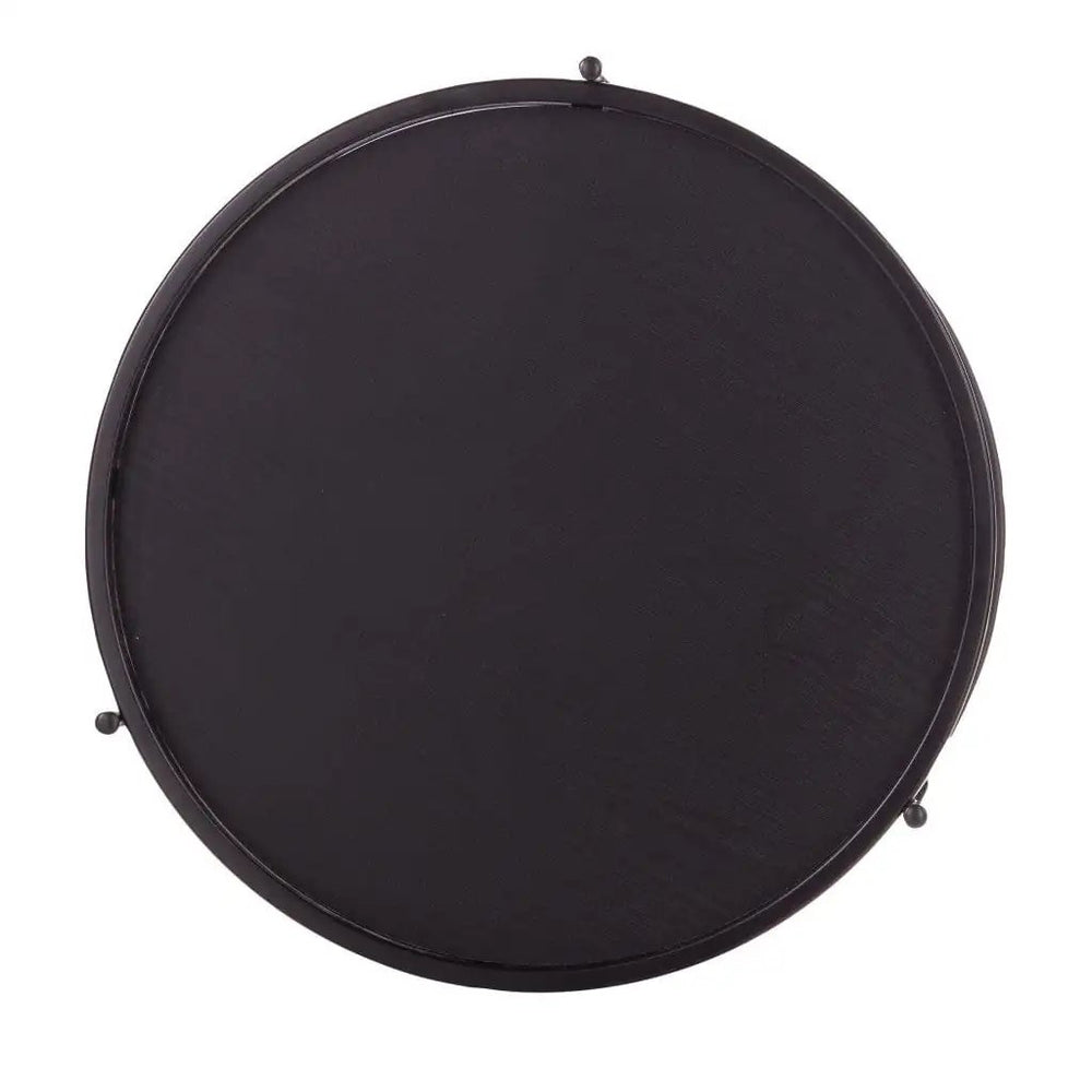 24" Black Manufactured Wood And Iron Round End Table With Shelf - Homeroots - Flyclothing LLC