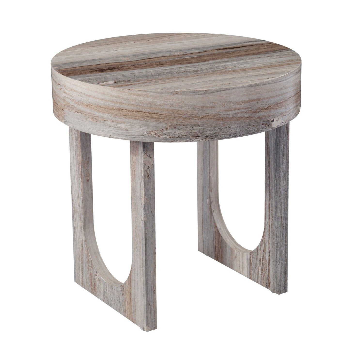 20" Brown Manufactured Wood Round End Table - Homeroots - Flyclothing LLC