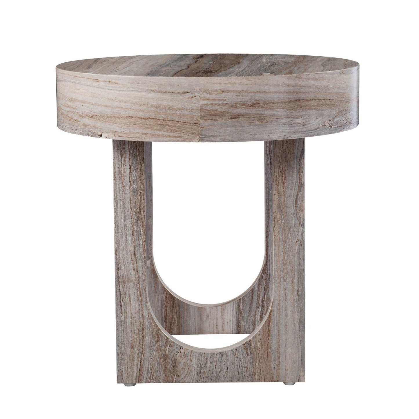 20" Brown Manufactured Wood Round End Table - Homeroots - Flyclothing LLC