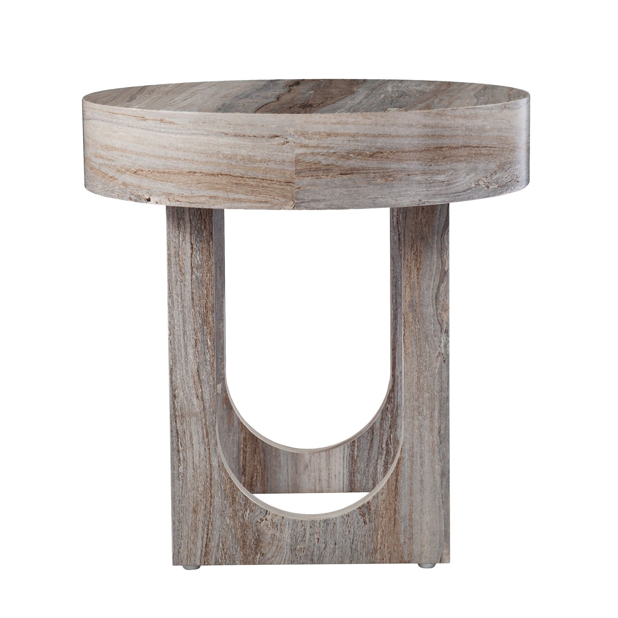 20" Brown Manufactured Wood Round End Table - Homeroots - Flyclothing LLC
